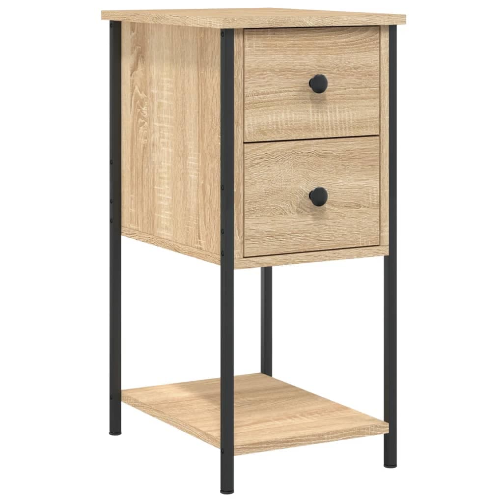 vidaXL Mesa de cabeceira 32x42x70 cm derivados madeira carvalho sonoma