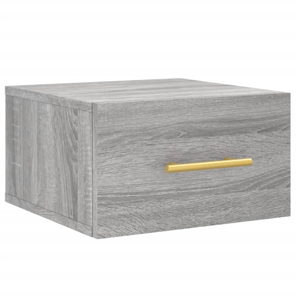 vidaXL Mesa de cabeceira montagem na parede cinzento sonoma 35x35x20cm
