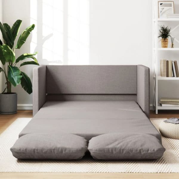 Sofá Cama vidaXL sem Pés 112x174x55 cm Tecido Cinza-acastanhado - 560848599