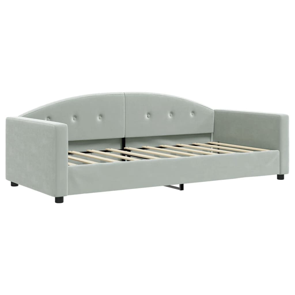 vidaXL Sofá-cama 90x190 cm veludo cinzento-claro