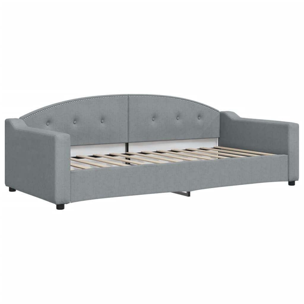 vidaXL Sofá-cama 90x200 cm tecido cinzento-claro