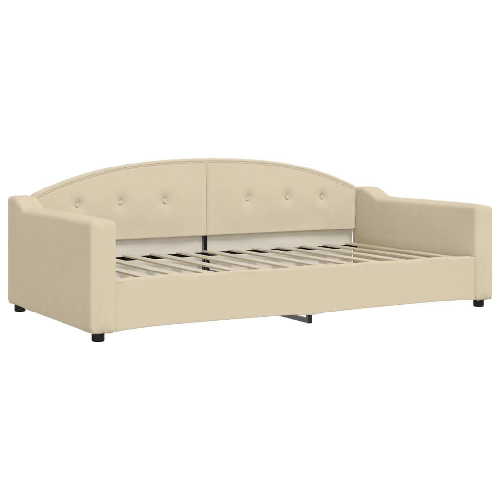vidaXL Sofá-cama 100x200 cm tecido cor creme