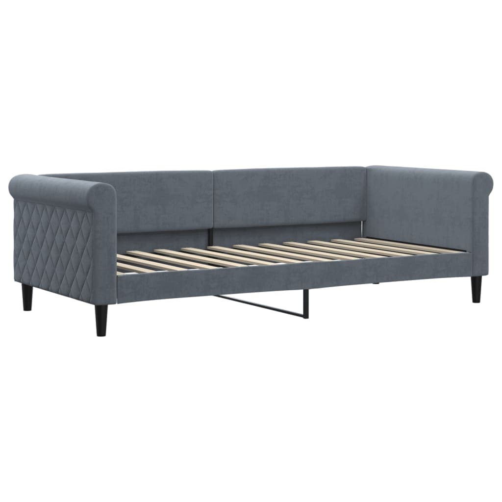 vidaXL Sofá-cama 90x200 cm veludo cinzento-escuro
