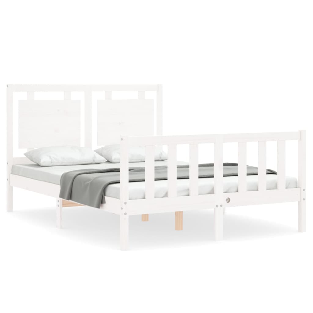 vidaXL Cama sem colchão 120x200 cm madeira de pinho maciça branco