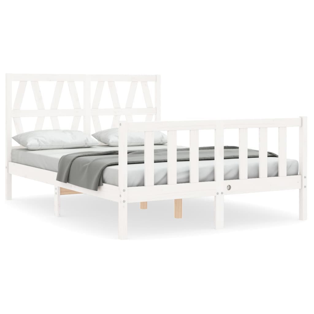 vidaXL Cama sem colchão 120x200 cm madeira de pinho maciça branco