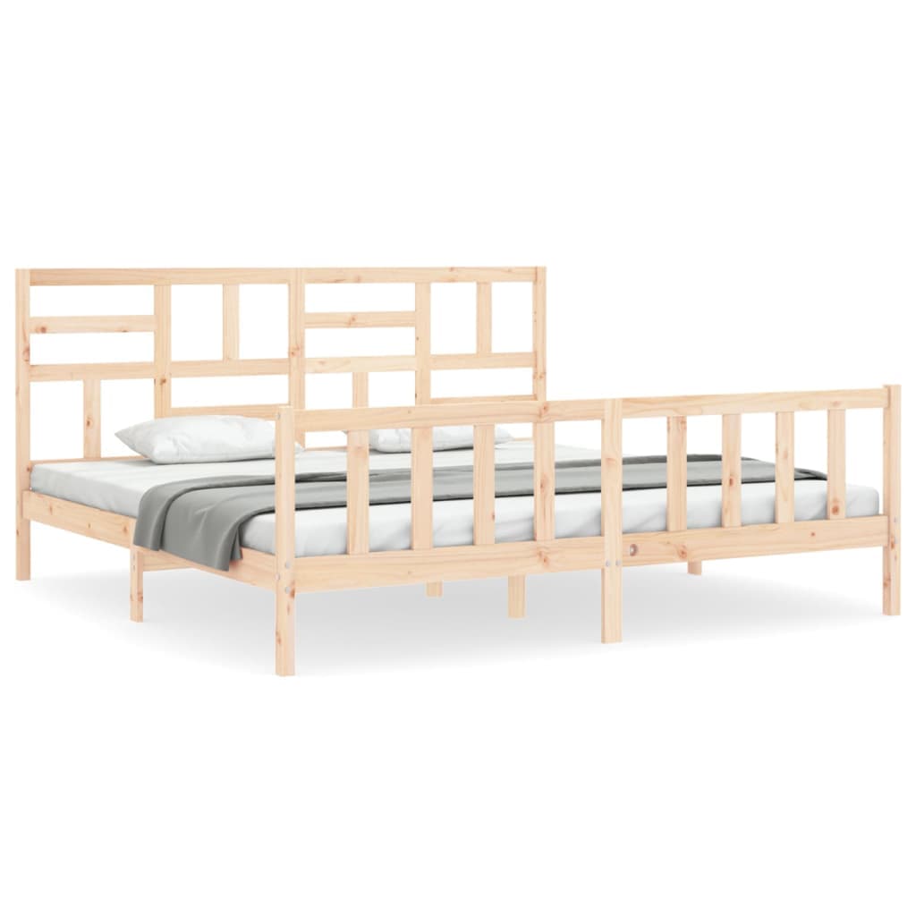 vidaXL Cama sem colchão 200x200 cm madeira de pinho maciça