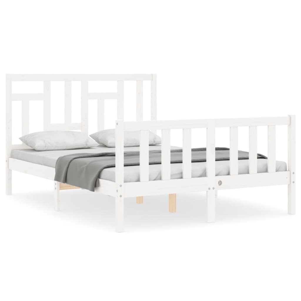 vidaXL Cama sem colchão 140x200 cm madeira de pinho maciça branco