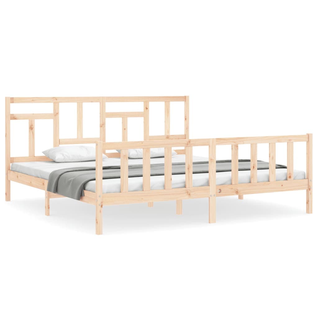 vidaXL Cama sem colchão 200x200 cm madeira de pinho maciça