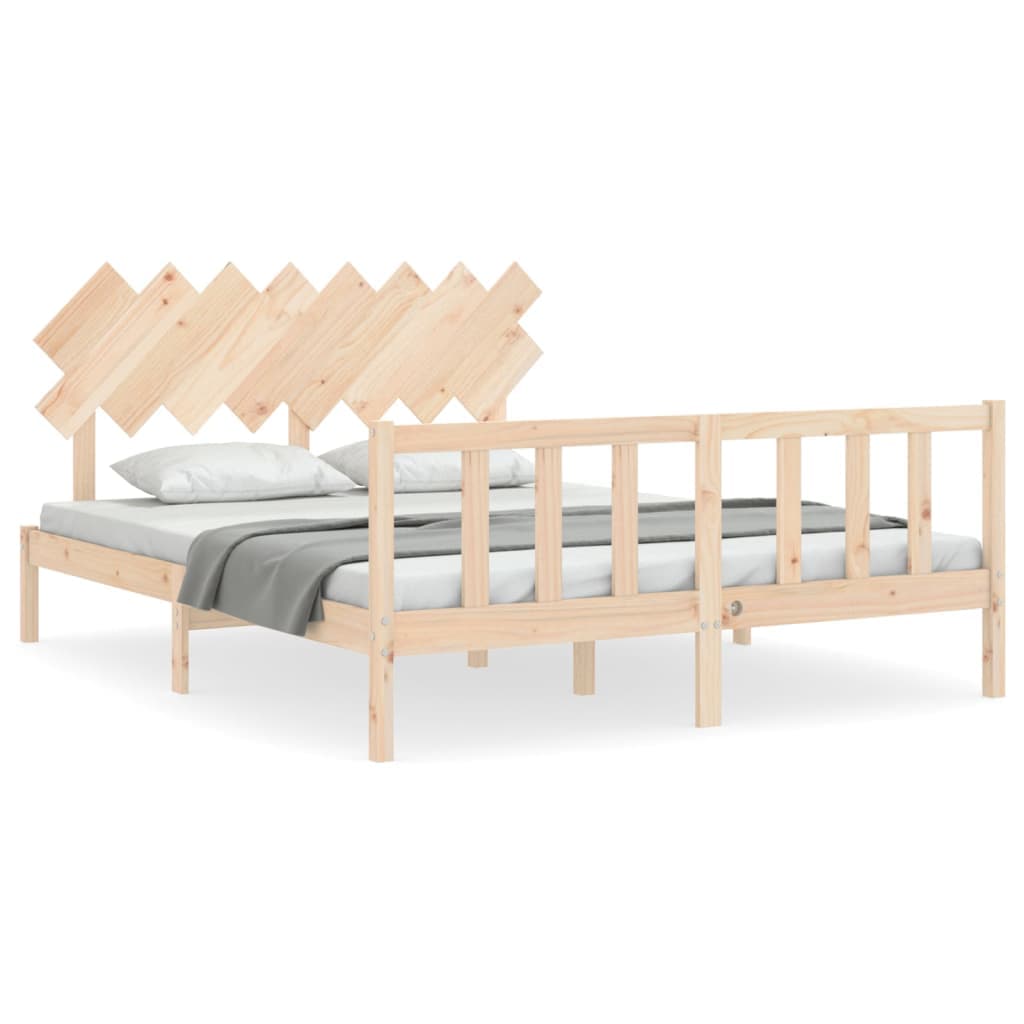 vidaXL Cama sem colchão 160x200 cm madeira de pinho maciça