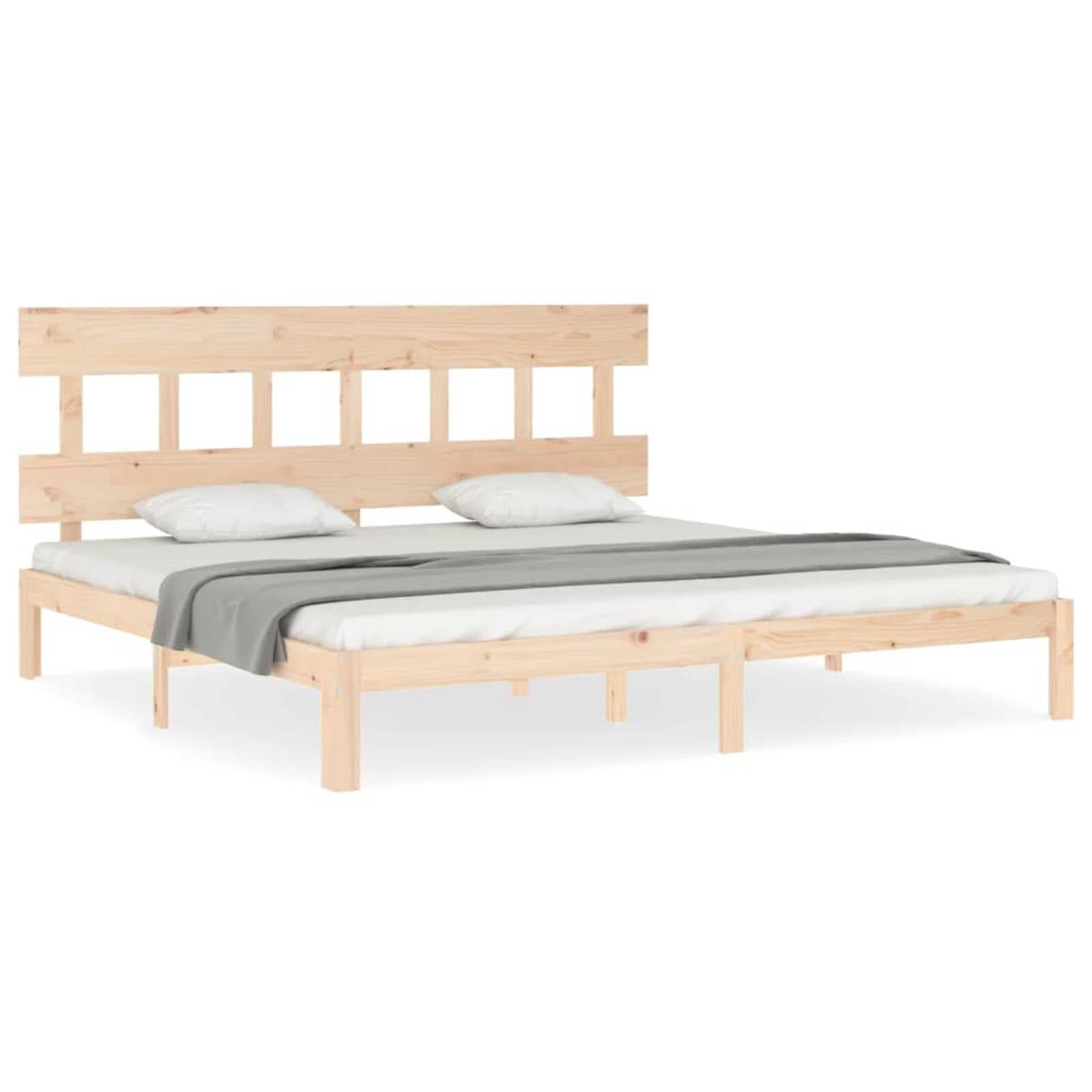 vidaXL Cama sem colchão 200x200 cm madeira de pinho maciça