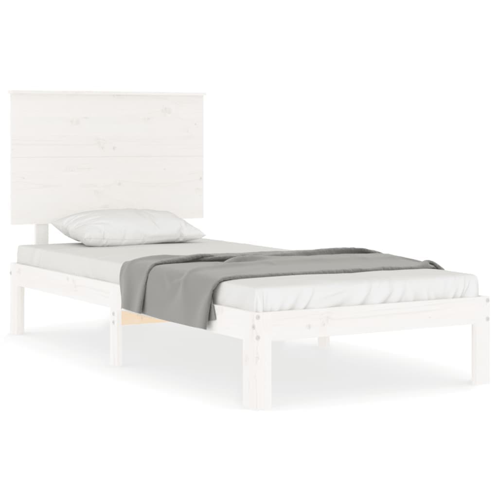 vidaXL Cama sem colchão 90x200 cm madeira de pinho maciça branco