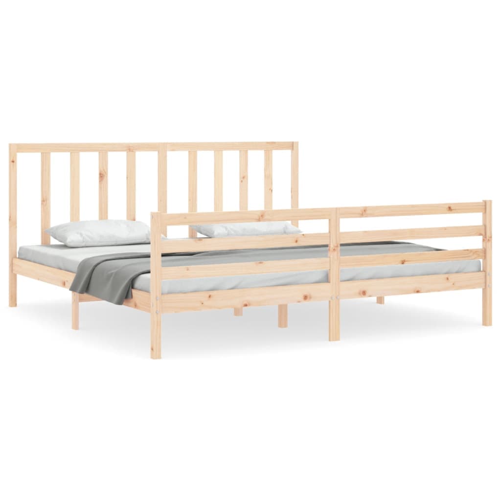 vidaXL Cama sem colchão 200x200 cm madeira de pinho maciça