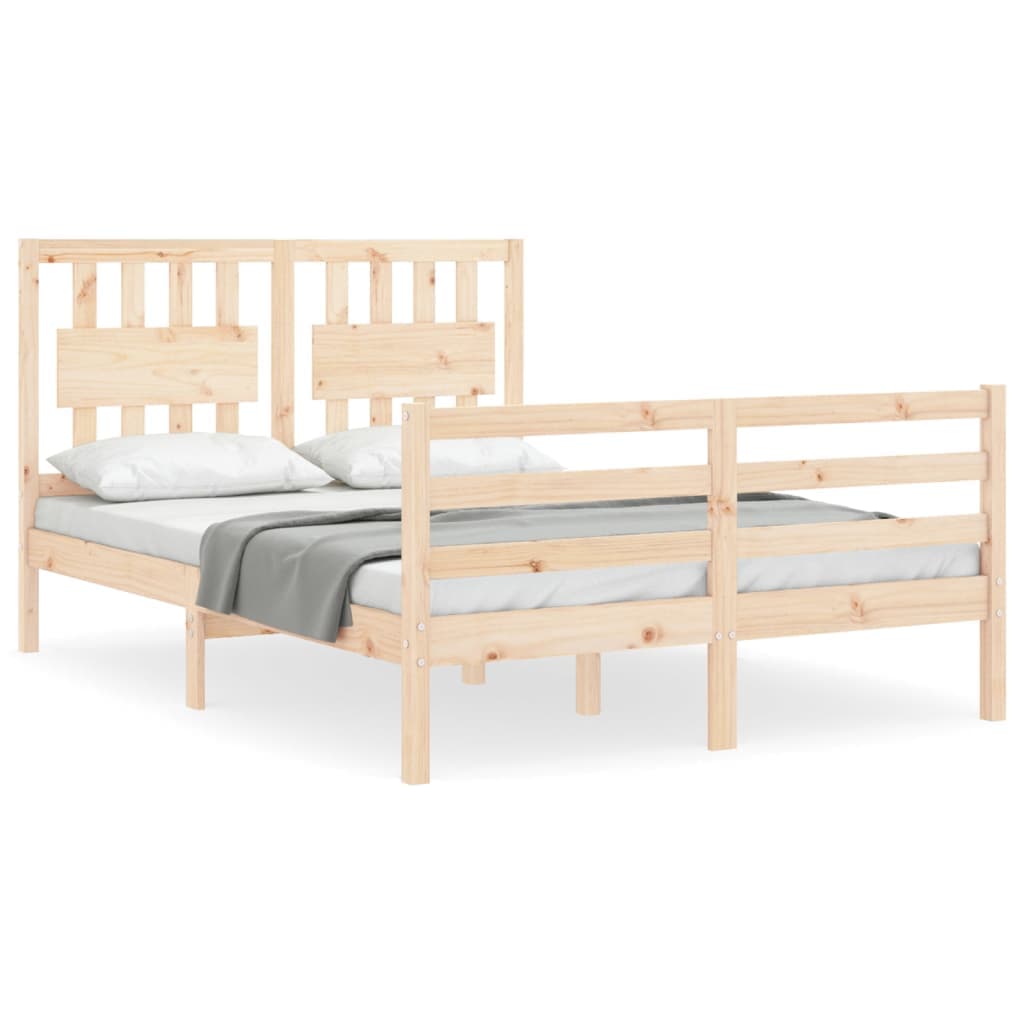 vidaXL Estrutura de cama com cabeceira 120x200 cmmadeira maciça
