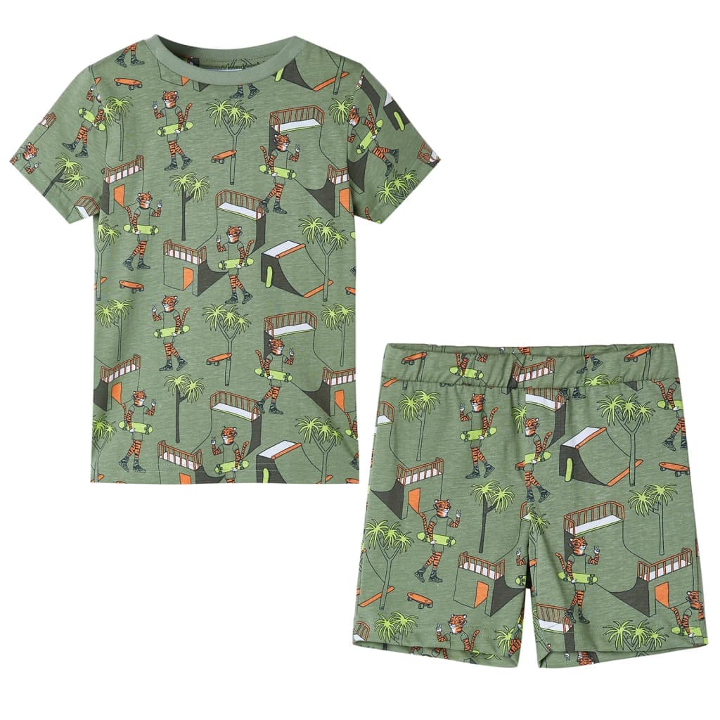 Pijama de manga curta para criança caqui-claro 104