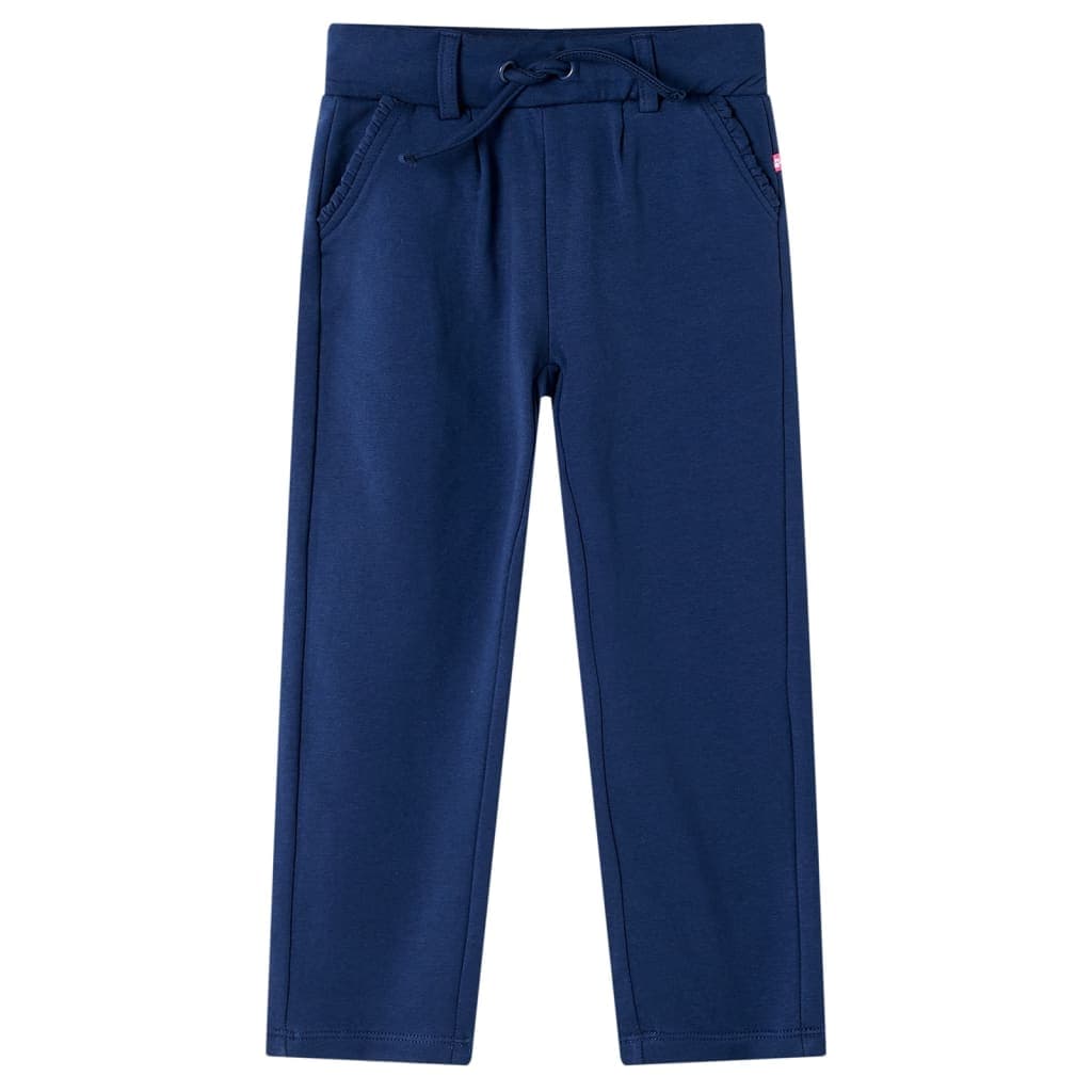 Calças de criança com cordão azul-marinho 128