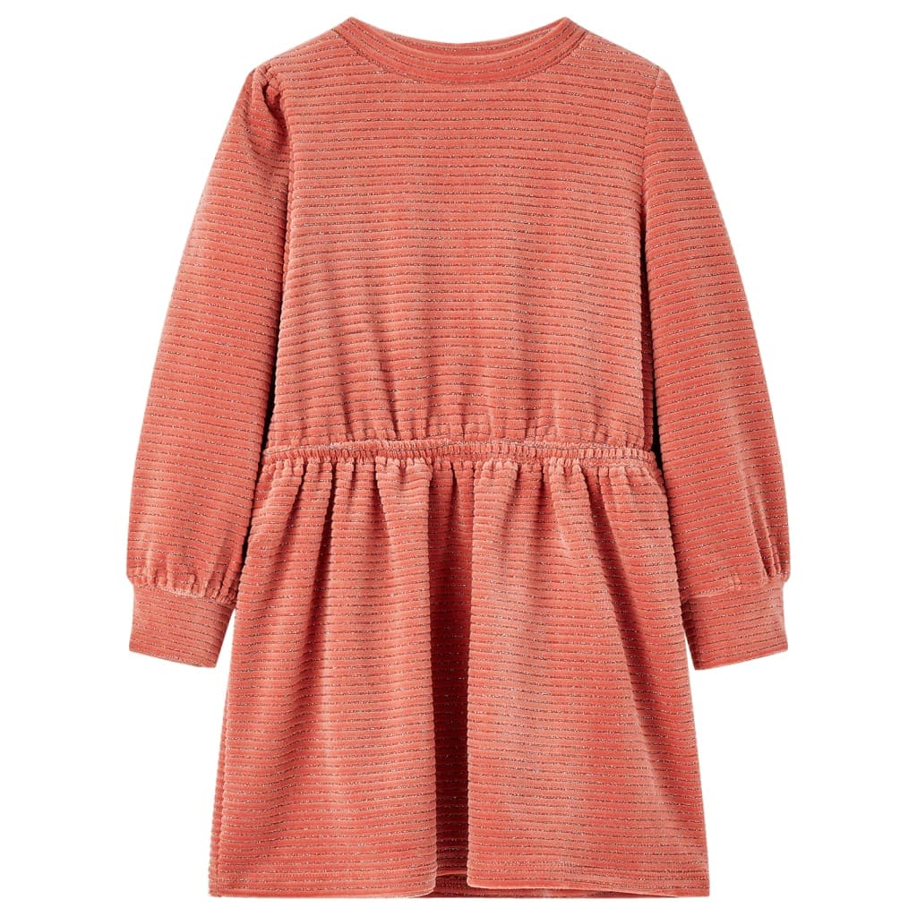 Vestido de manga comprida p/ criança rosa-médio 92