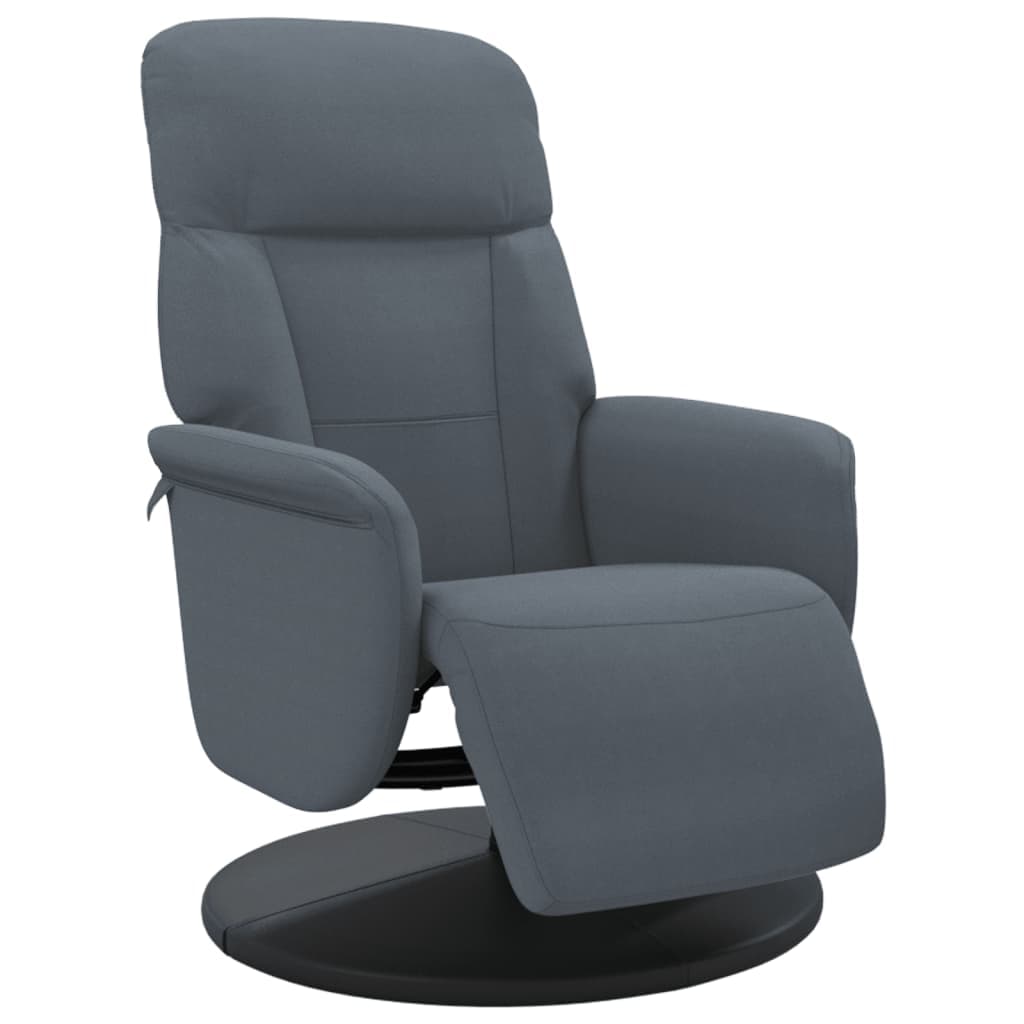 vidaXL Cadeirão Reclinável com Apoio de Pés Veludo Cinzento-escuro - 1673112904