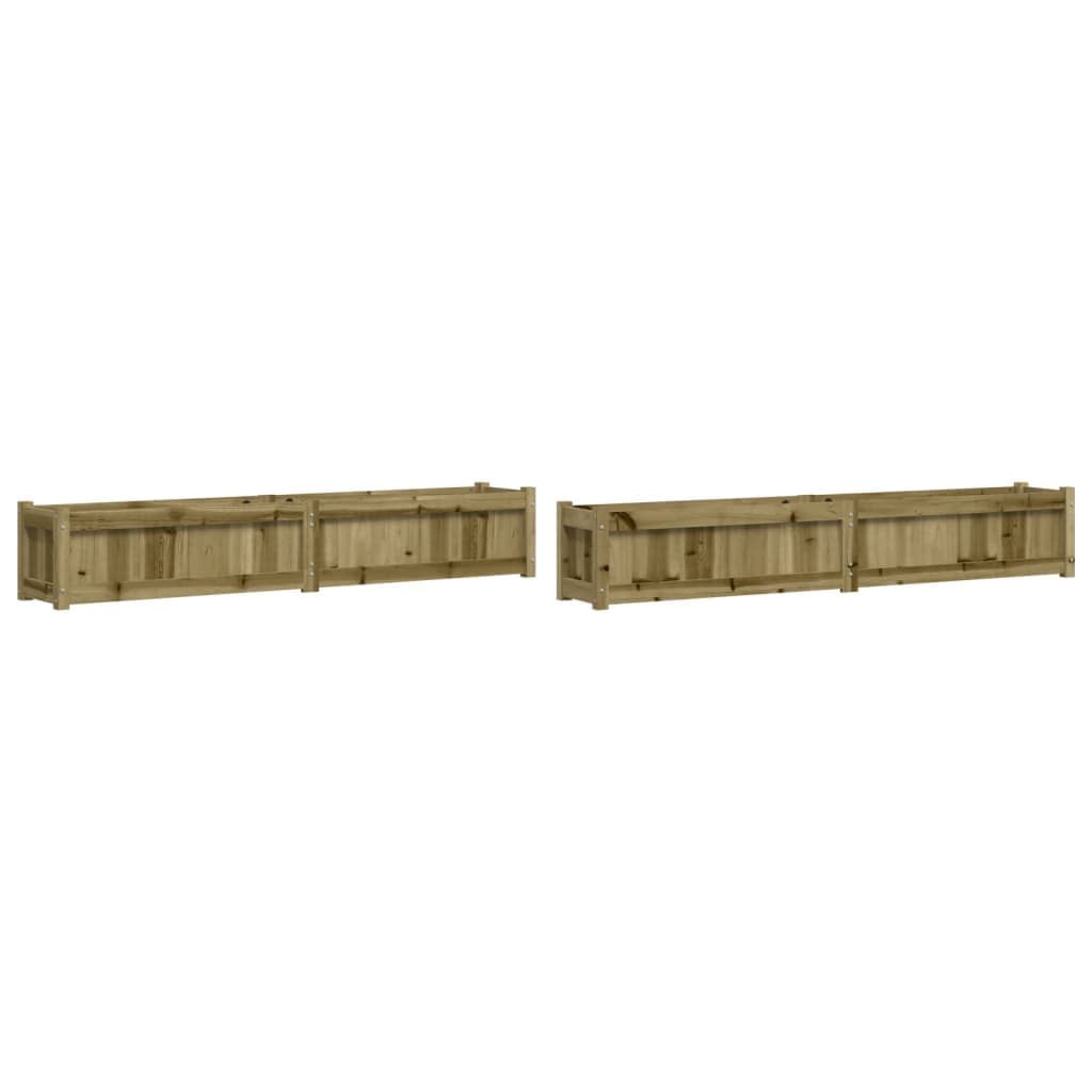vidaXL Vasos/floreiras de jardim 2 pcs madeira de pinho impregnada
