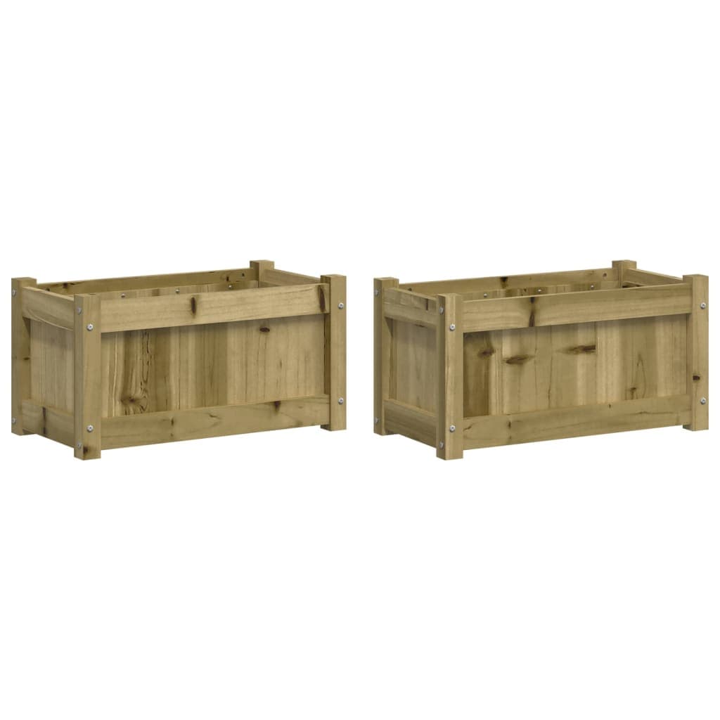 vidaXL Vasos/floreiras de jardim 2 pcs madeira de pinho impregnada
