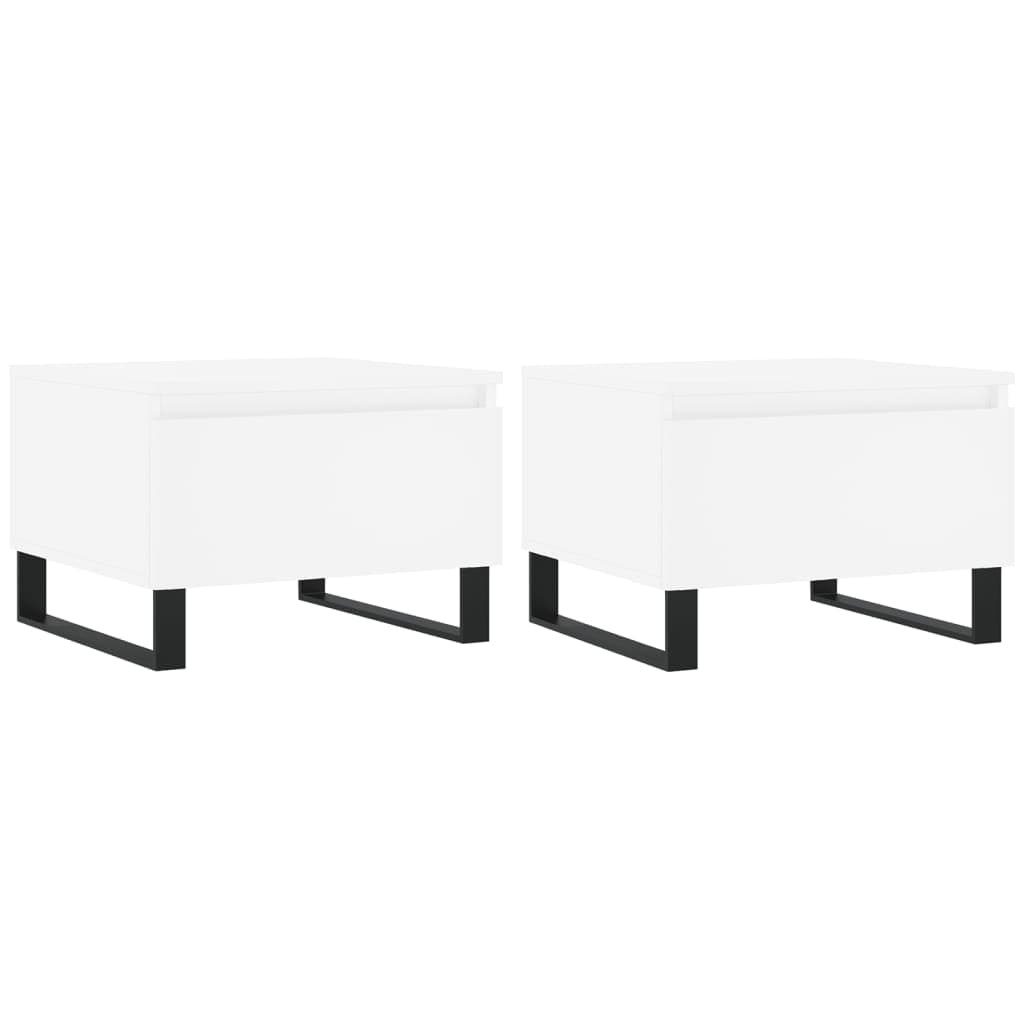 vidaXL Mesas de centro 2 pcs 50x46x35 cm derivados de madeira branco
