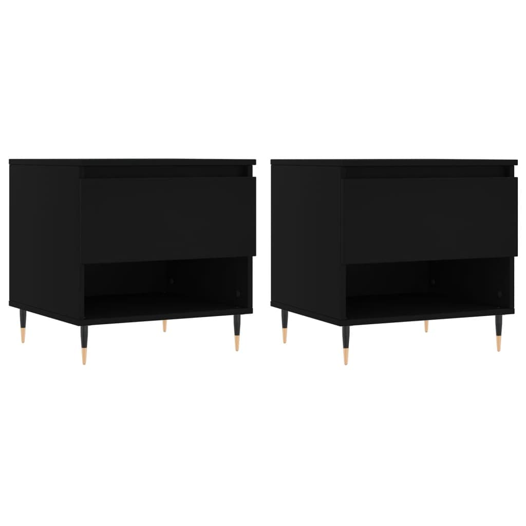vidaXL Mesas de centro 2 pcs 50x46x50 cm derivados de madeira preto