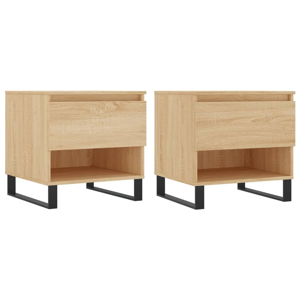 vidaXL Mesas de centro 2 pcs 50x46x50cm deriv. madeira carvalho sonoma