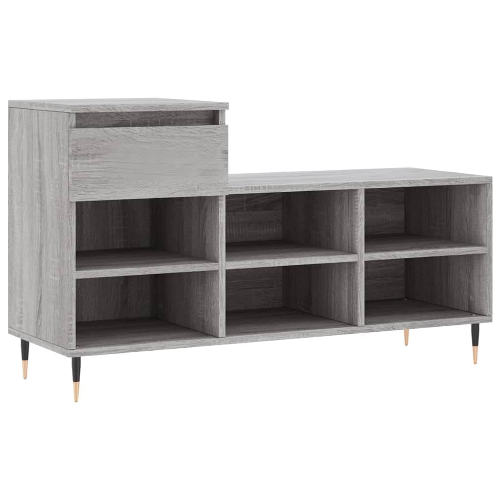 vidaXL Sapateira 102x36x60 cm derivados de madeira cinzento sonoma