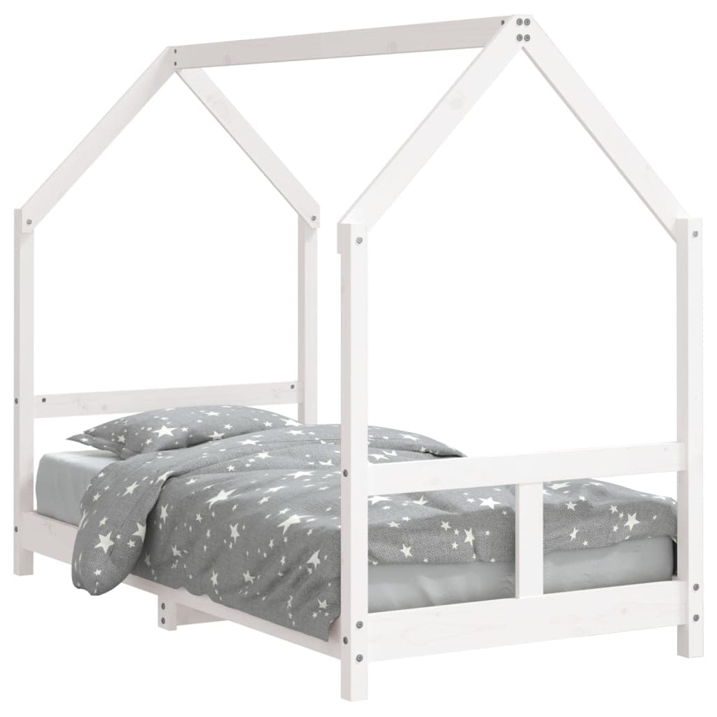 vidaXL Estrutura de cama infantil 80x160 cm pinho maciço branco
