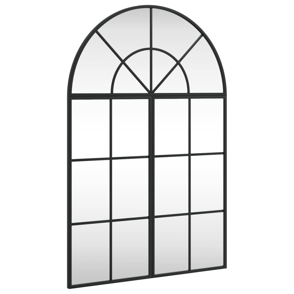 vidaXL Espelho de parede arqueado 60x90 cm ferro preto