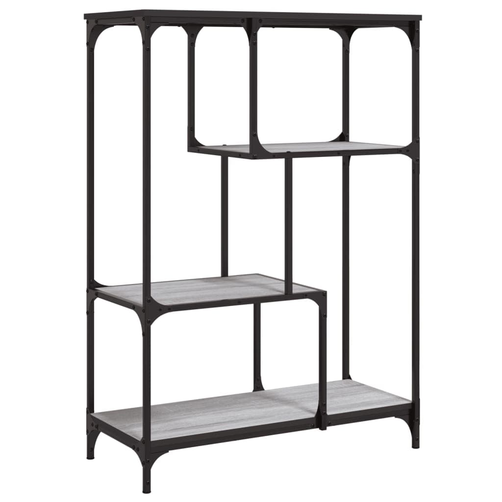 vidaXL Estante 81x36x115 cm derivados de madeira e aço cinzento sonoma