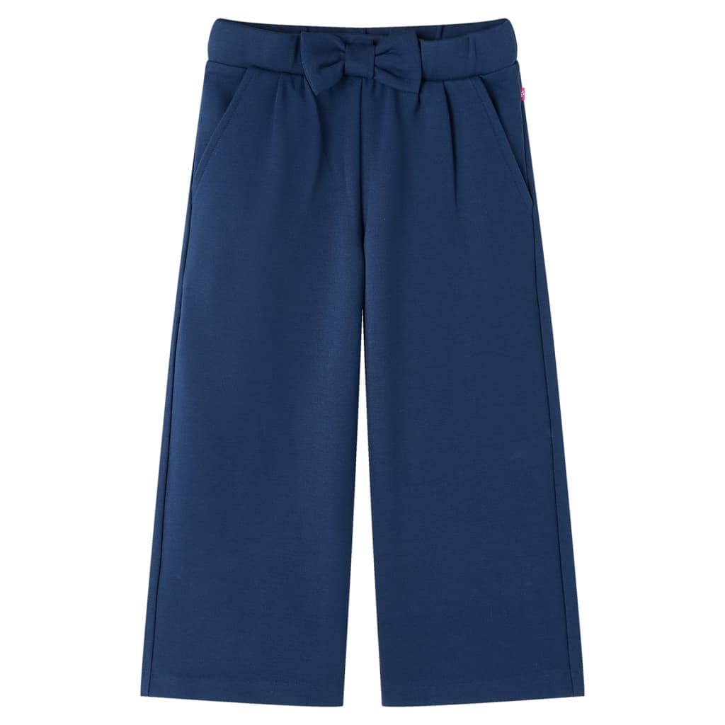 Calças de criança com pernas largas azul-marinho 104