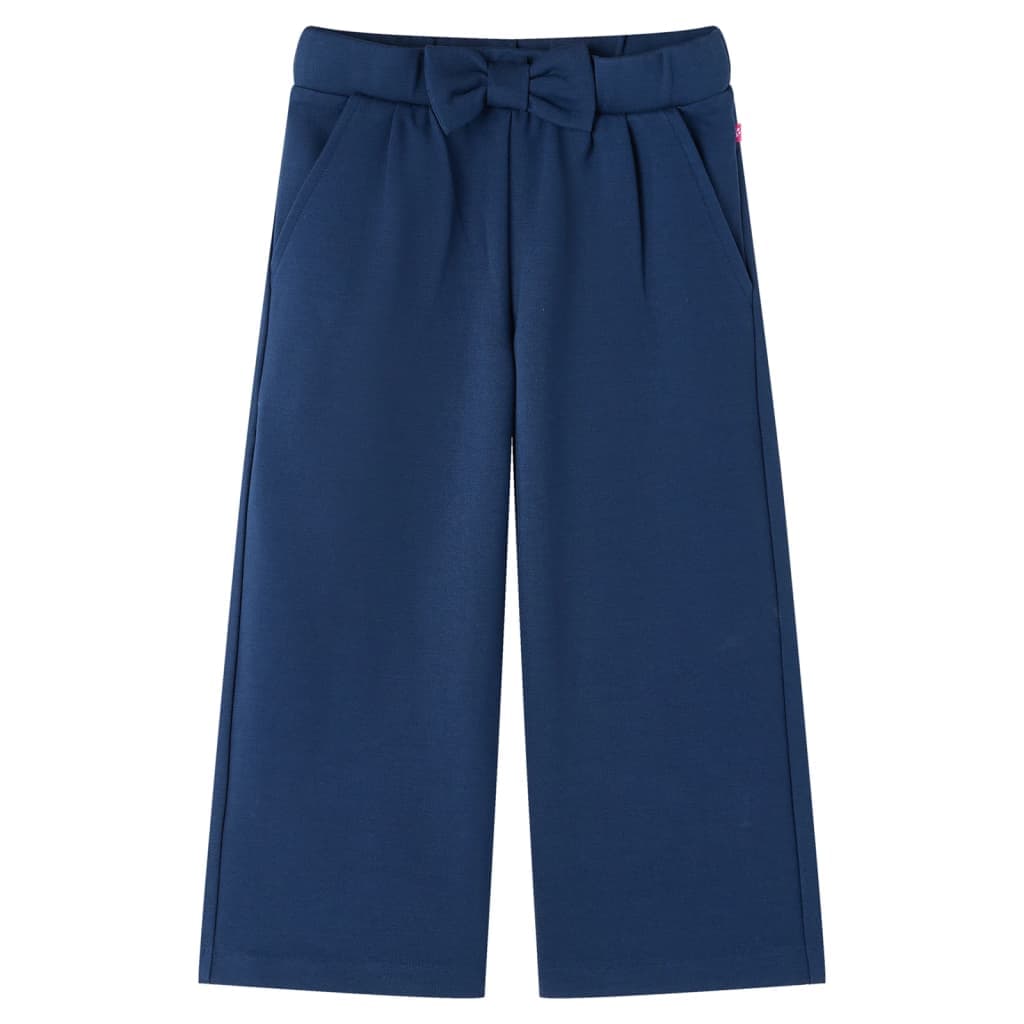 Calças de criança com pernas largas azul-marinho 140