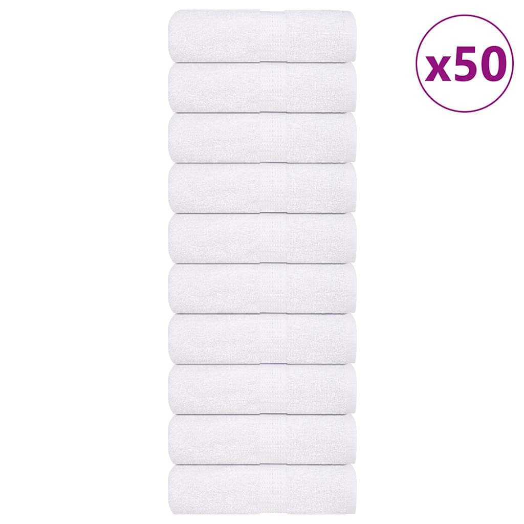 vidaXL Toalhas de Bidé 50 Peças 30x50 cm 360 Gsm 100% Algodão Branco - 2589355879