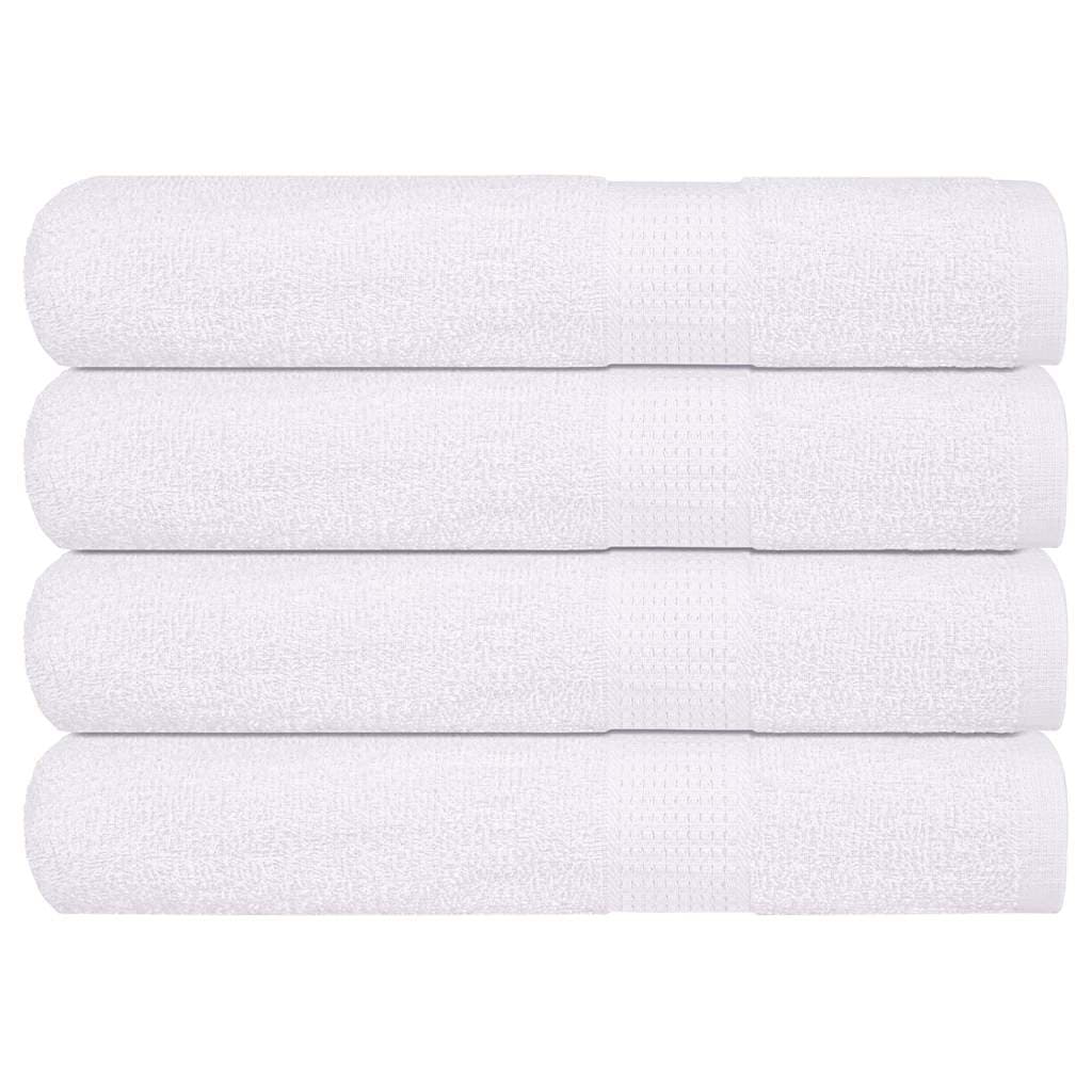vidaXL Toalhas de Sauna 4 Peças 80x200 cm 360 Gsm 100% Algodão Branco - 1219880187