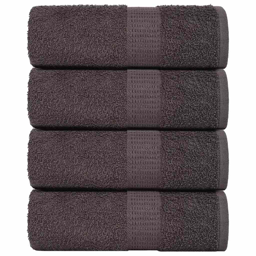 vidaXL Toalhas de bidé FROGN 4 pcs 30x50 cm 360 g/m² antracite