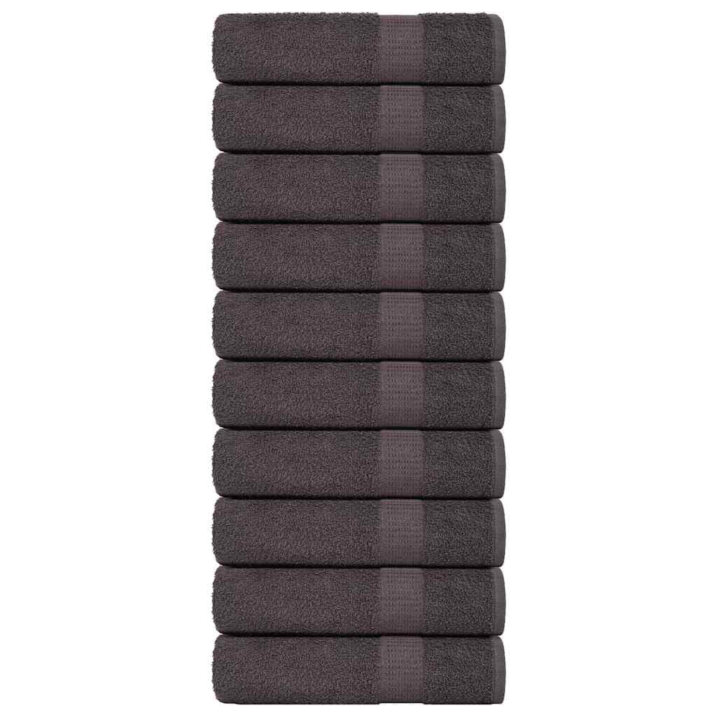 vidaXL Toalhas de mãos FROGN 10 pcs 50x100 cm 360 g/m² antracite
