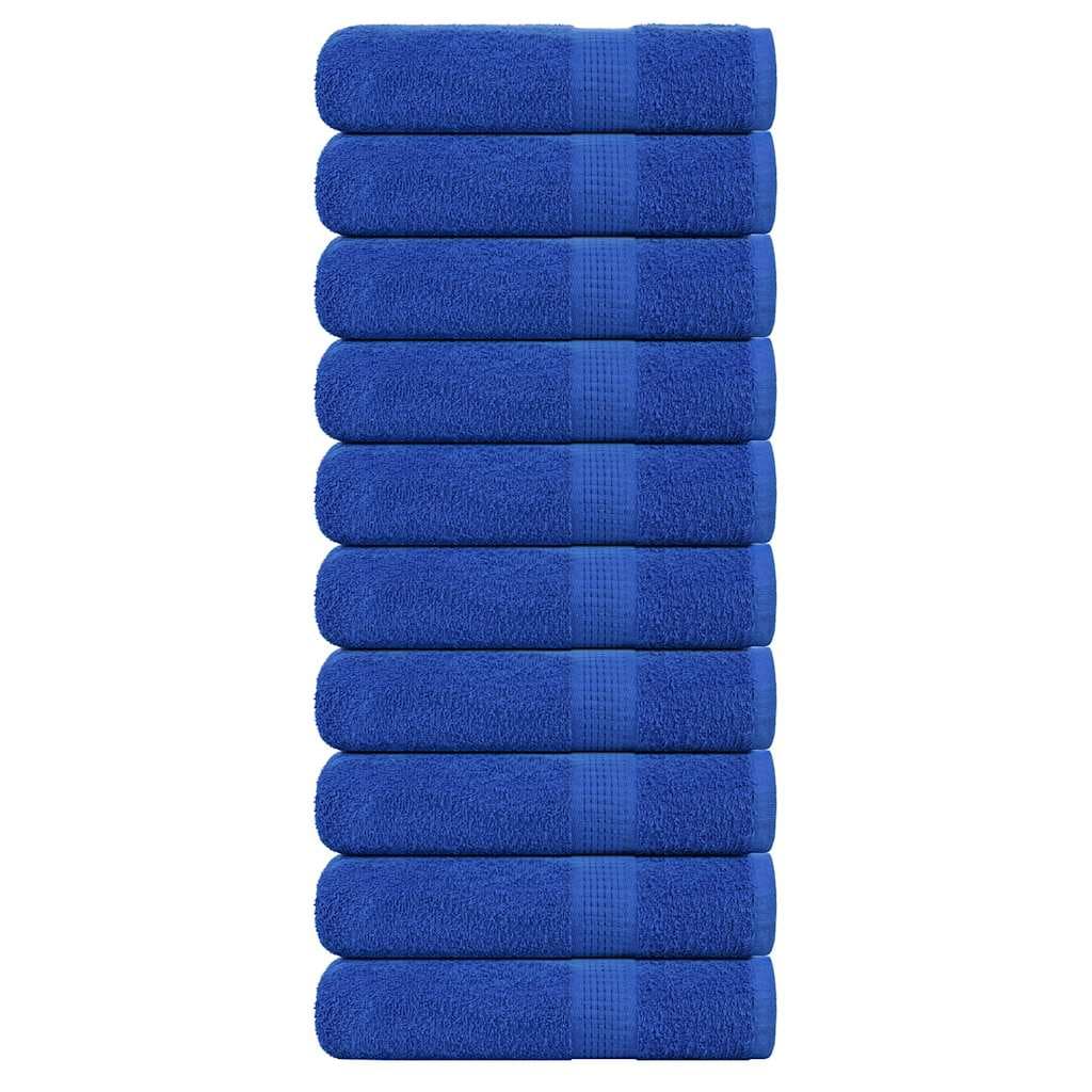vidaXL Toalhas de mãos FROGN 10 pcs 50x100 cm 360 g/m² azul