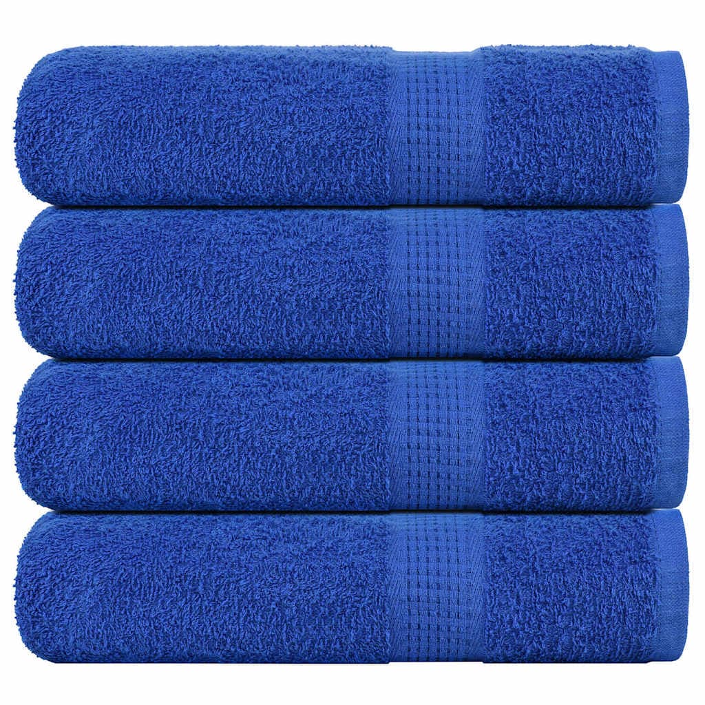 vidaXL Toalhas de Banho 4 Peças 70x140 cm 360 Gsm 100% Algodão Azul - 4015373630