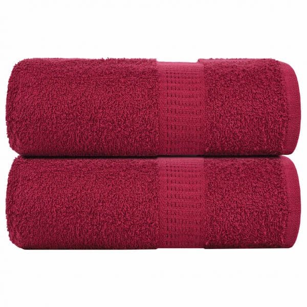 vidaXL Toalhas de Mãos 2 Peças 30x30 cm 360 g/m2 100% Algodão Bordô - 3452871382