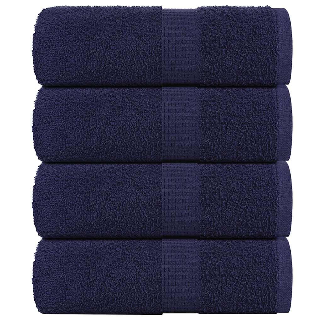 vidaXL Toalhas hóspedes FROGN 4 pcs azul marinho 30x50cm 360 g/m²