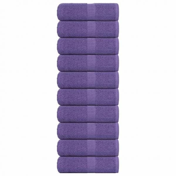 vidaXL Toalhas de Bidé 10 Peças 30x50 cm 360 Gsm 100% Algodão Roxo - 727321663