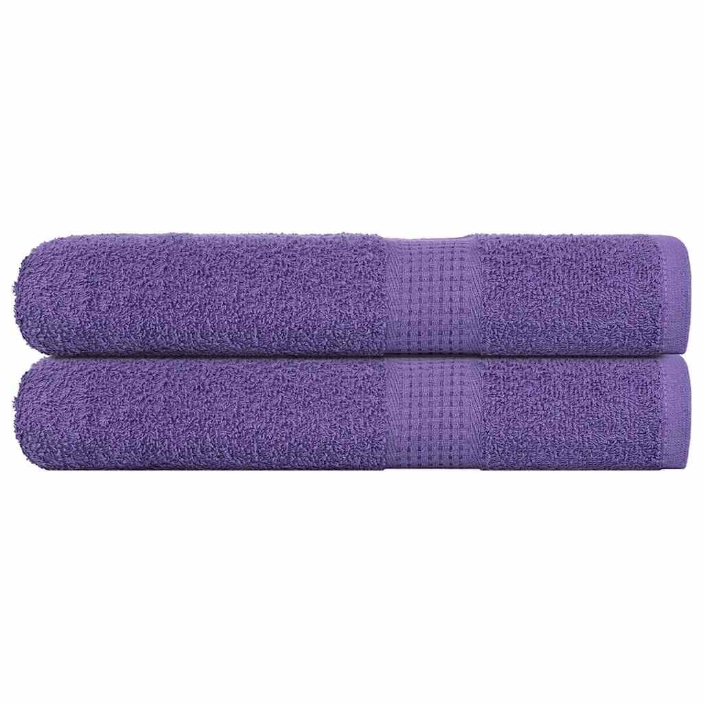 vidaXL Toalhas de Sauna 2 Peças 80x200 cm 360 Gsm 100% Algodão Roxo - 2898399472