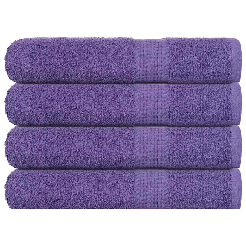 vidaXL Toalhas de Sauna 4 Peças 80x200 cm 360 Gsm 100% Algodão Roxo - 1014828385