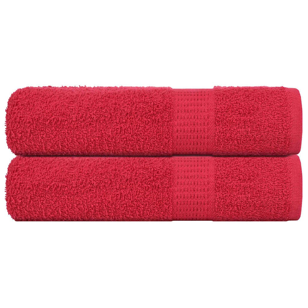 vidaXL Toalhas de Banho 2 Peças 70x140 cm 360 Gsm 100% Algodão Vermelho - 2958540618