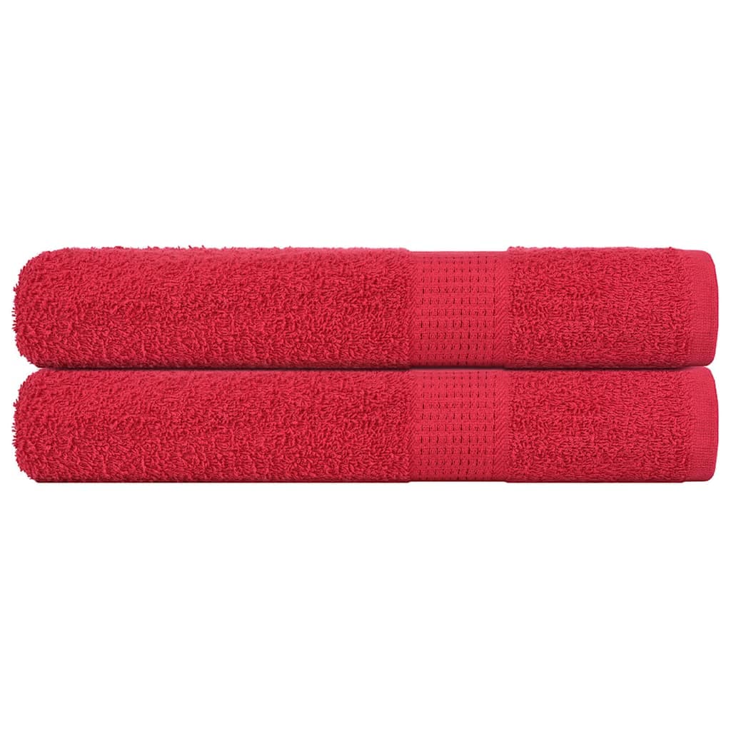 vidaXL Toalhas FROGN 2 pcs 100x200 cm 360 g/m² vermelho