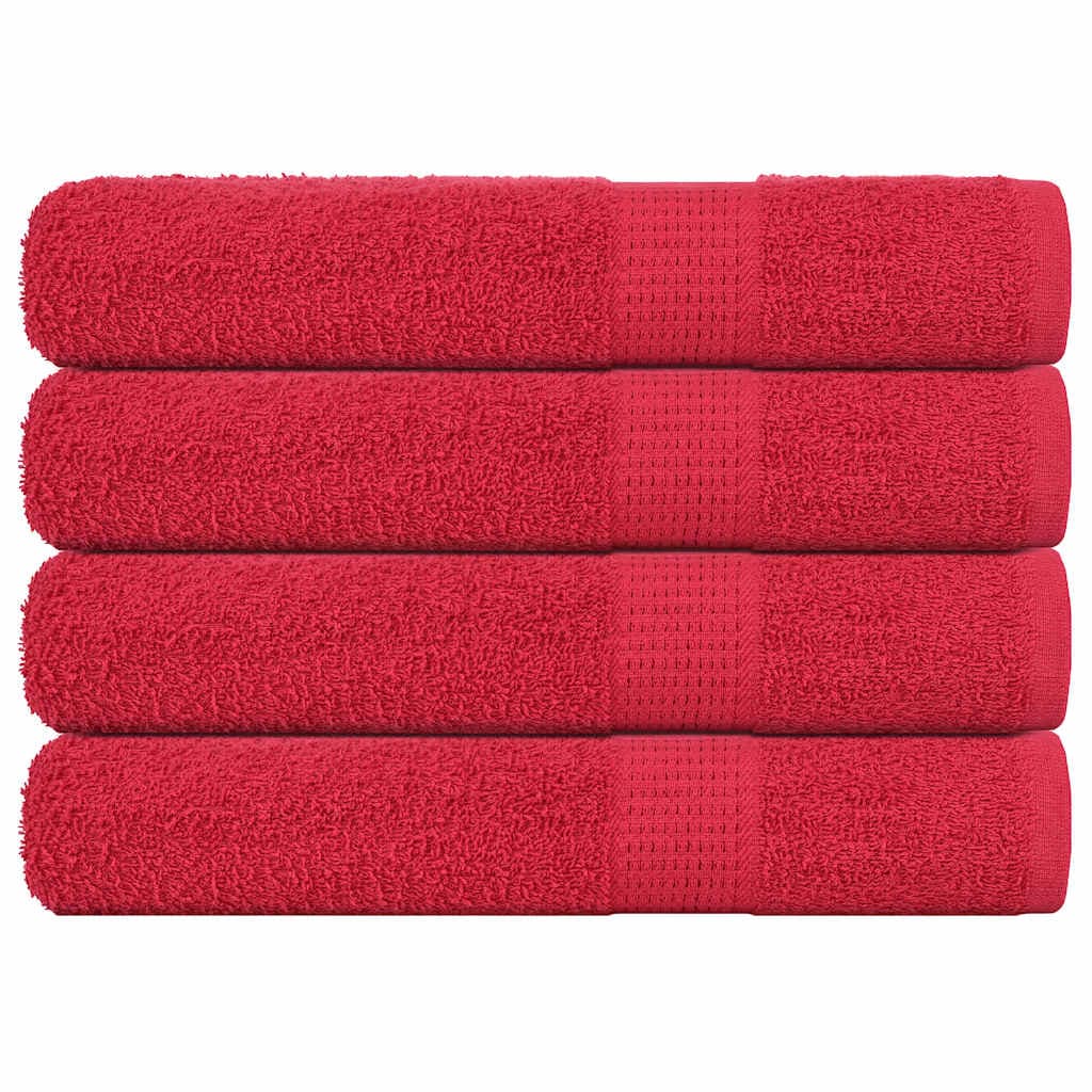 vidaXL Toalhas FROGN 4 pcs 100x200 cm 360 g/m² vermelho
