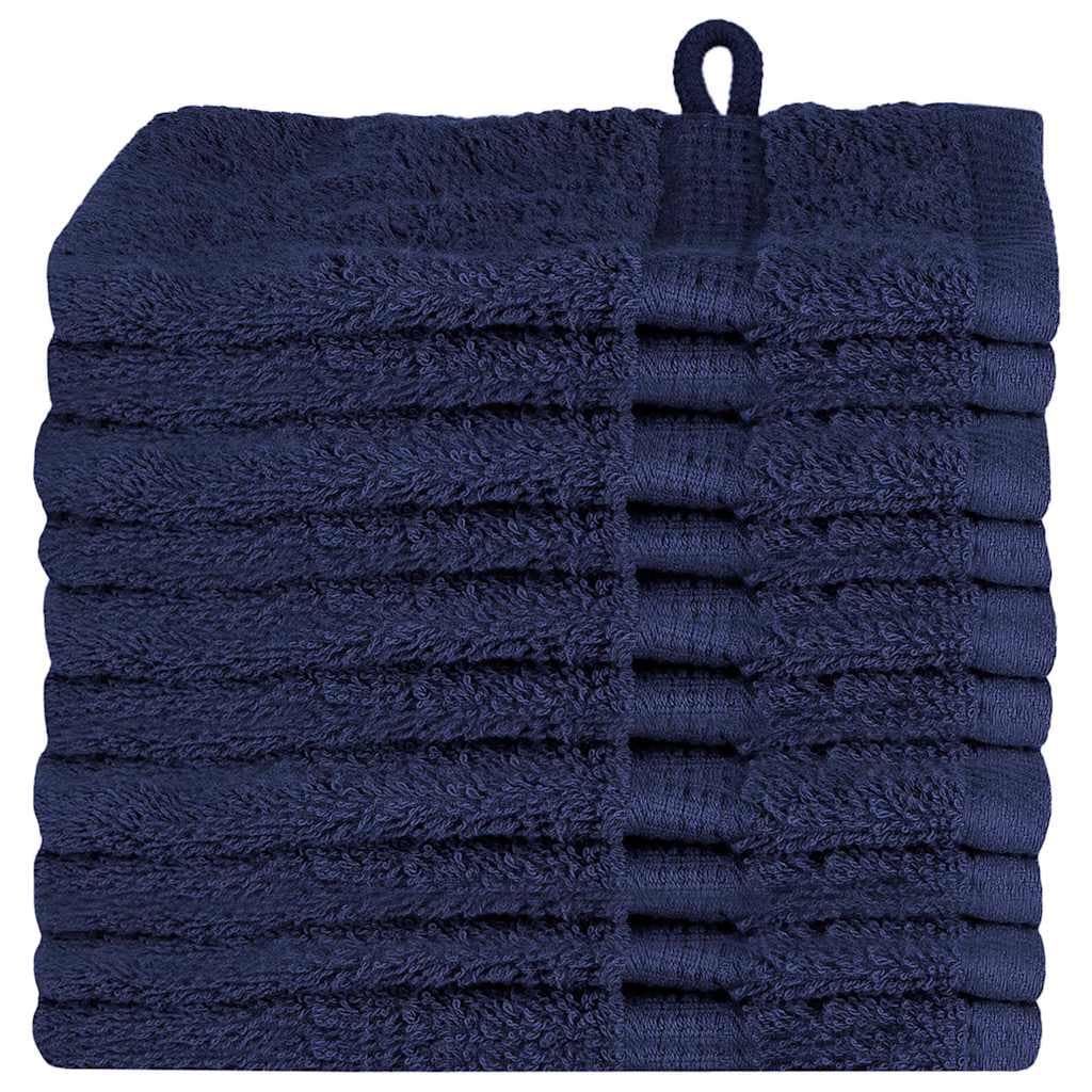 vidaXL Toalha de Convidado SOLUND 10 pcs Azul Marinho 15 x 21 cm