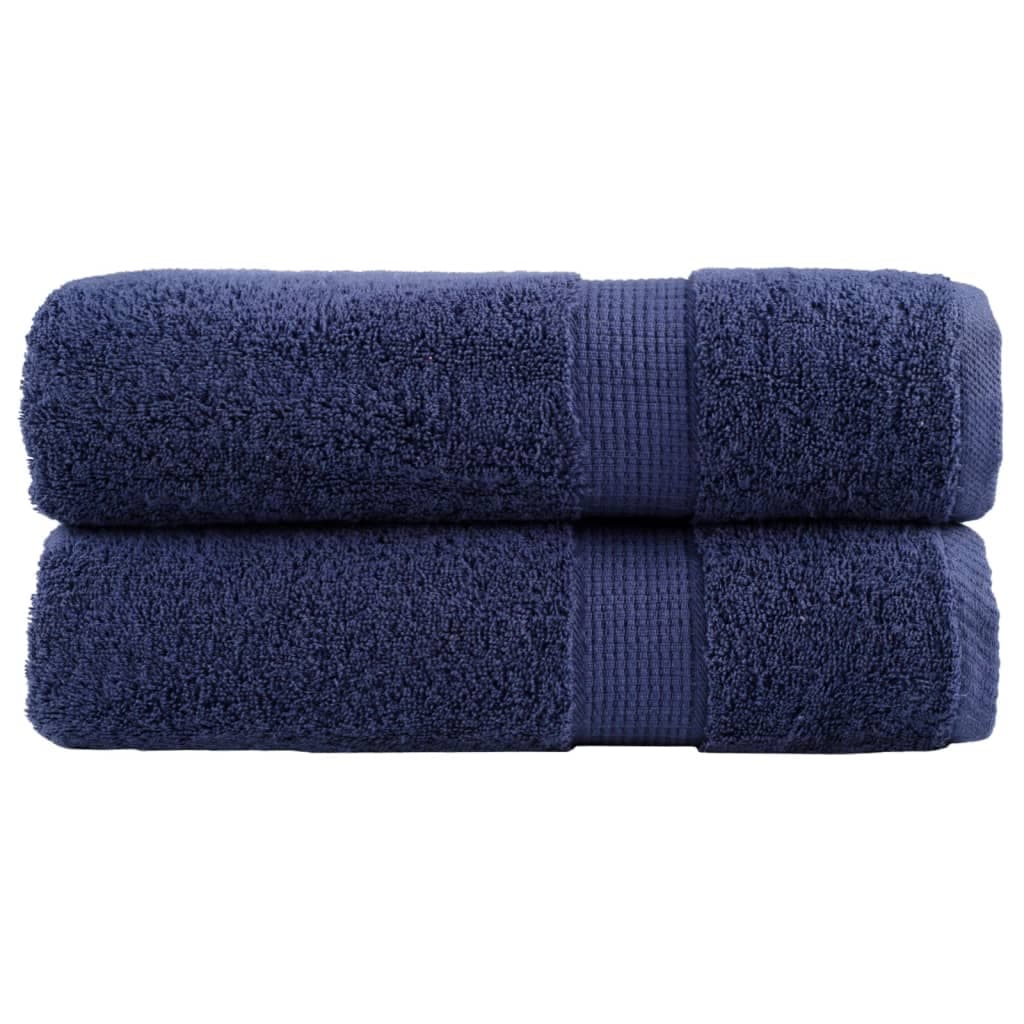 vidaXL Toalhas banho premium SOLUND 2pcs 70x140cm 600gsm azul-marinho