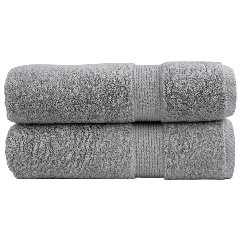 vidaXL Toalhas de mãos premium SOLUND 2pcs 50x100 cm 600 gsm cinzento