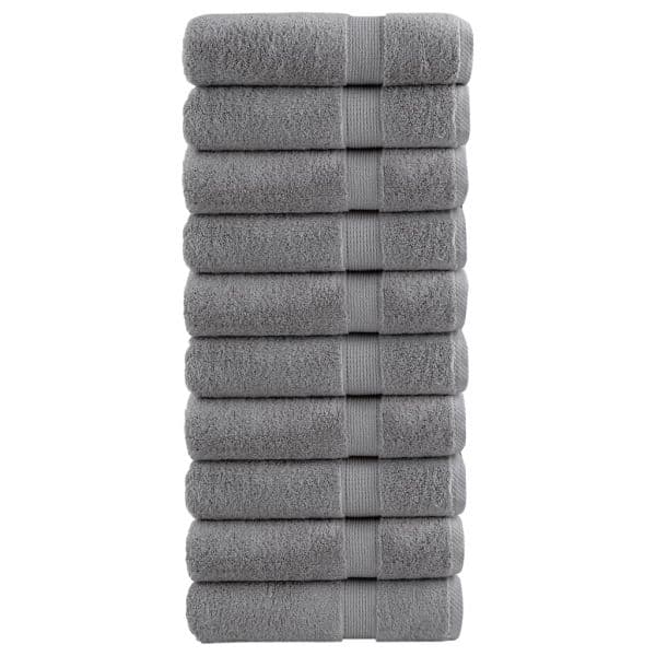 vidaXL Toalhas de Mãos Premium Solund 10pcs 50x100cm 600 Gsm Cinzento - 3505525372